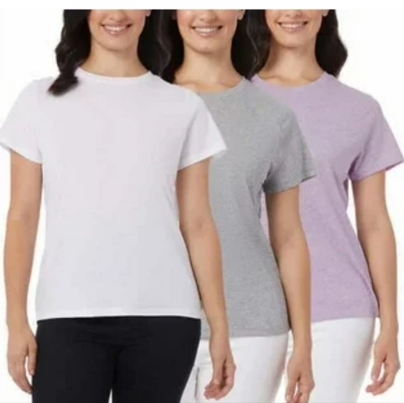 32 Degrees Cool Women's Short Sleeve Scoop Neck T-Shirt 3-Pack -L-  3 color Pack - Picture 1 of 3